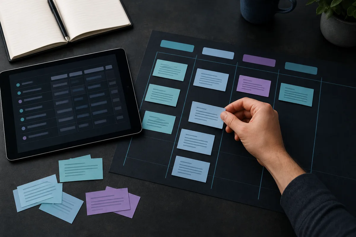 Visible comment bubbles sorted into a spreadsheet-style insight workflow