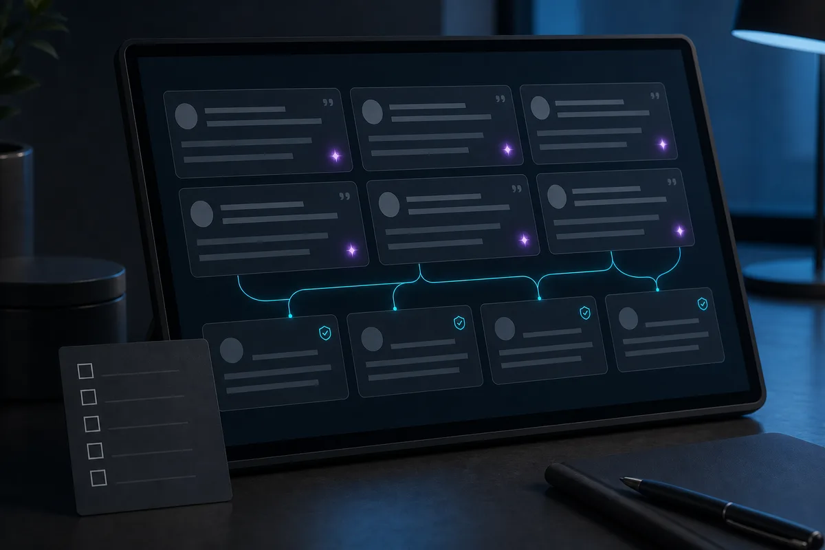 Website trust blocks with public praise tiles and review safeguards